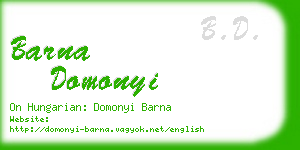 barna domonyi business card